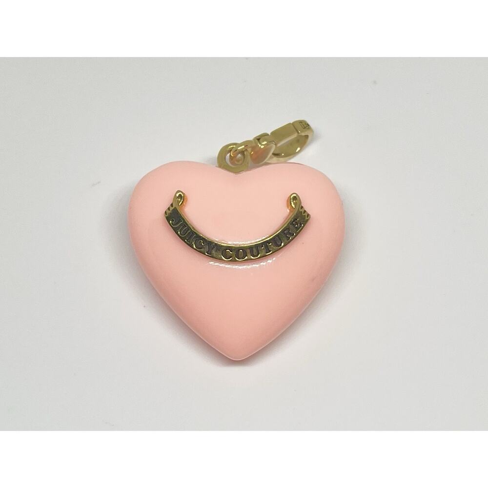 2000s Juicy Couture X Dylan’s Candy Bar Pink Y2K Lucite Puffy Heart Clip Charm - Picture 2 of 5